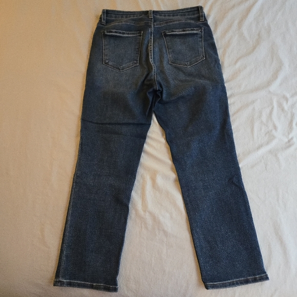 Evereve The Ever Straight High Rise Fit Medium Blue Denim Wash Stretch - Picture 9 of 10